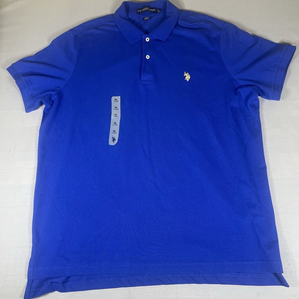U.S. Polo Assn Mens XL Polo Shirt Blue Short Sleeve Classic Logo Casual Golf